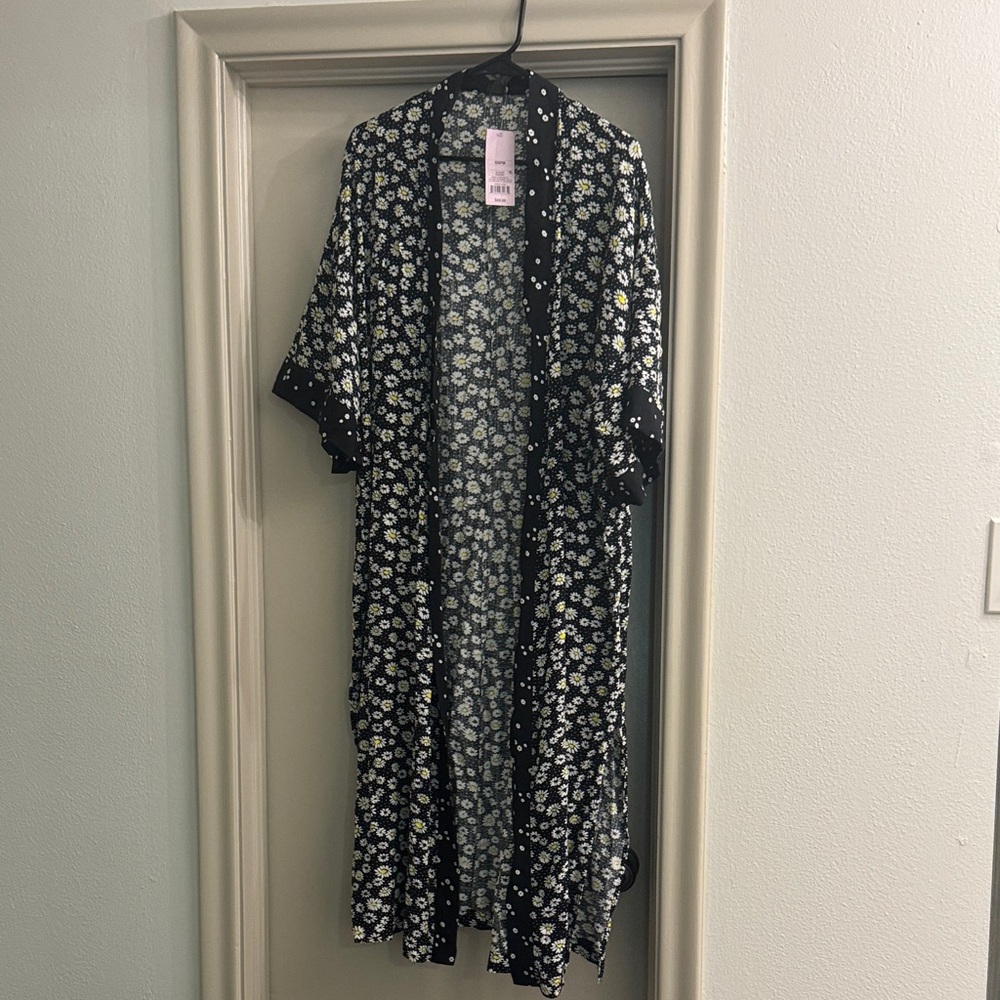 Wild Fable Black Floral Kimono Jacket